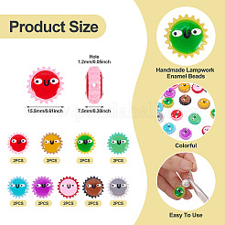 18 шт. 9-х цветные стеклянные бусины с эмалированным покрытием&nbsp;LAMP-TA0001-93