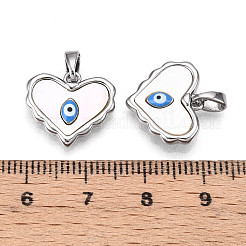 Подвески в форме сердца из натуральной ракушки из латуни&nbsp;KK-N258-07P