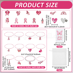 Комплект из 48 браслета из полиэстера и эмалированного сплава и брошей из сплава&nbsp;SJEW-PH00004