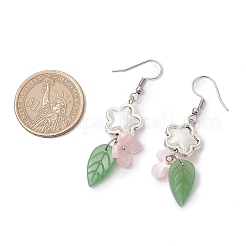 Серьги-подвески из нержавеющей стали 304 в стиле лэмпворк ручной работы&nbsp;EJEW-JE06430-02