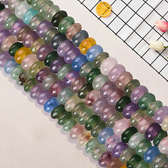 2 нить бусин из натурального окрашенного белого нефрита&nbsp;G-PA0001-85