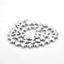 Гальванизировать немагнитных синтетический гематит греческий крест бисер пряди&nbsp;G-P061-33