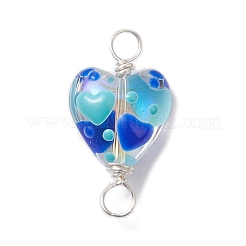 Подвески-сердечки ручной работы из стеклянной эмали&nbsp;PALLOY-JF04263-02