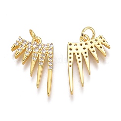 Латунные микропаве прозрачные подвески с фианитом&nbsp;ZIRC-Z008-33