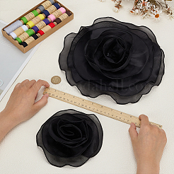 2 шт. 2 стили брошей из органзы с цветами&nbsp;JEWB-FG0001-58A