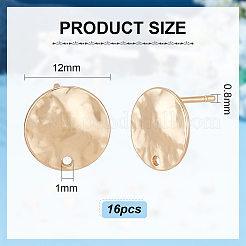 8 пара латунных сережек-гвоздиков&nbsp;KK-BC0013-07