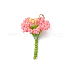 Подвески-цветы из стеклянных бусинок&nbsp;PALLOY-MZ01171