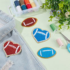 12 шт. 4 стиля регби полиэстер вышитые аппликации&nbsp;PATC-WR0001-13