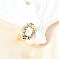 Латунные микро проложить манжеты кольца кубического циркония&nbsp;RJEW-V007-02GP