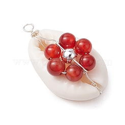 7 шт. 7 стиля подвески из натурального камня с бусинами и цветами из медной проволоки&nbsp;PALLOY-JF03440-02