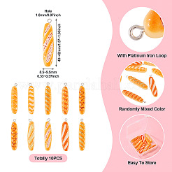 10 шт. набор миниатюрных подвесок в виде продуктов для завтрака из смолы&nbsp;FIND-TA0008-32