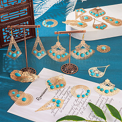 16 шт. 8 стильных больших латунных подвесок&nbsp;KK-TA0001-31