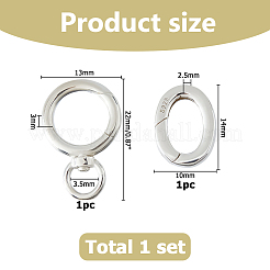 1 шт. 925 поворотные застежки из стерлингового серебра&nbsp;STER-HS0001-24B