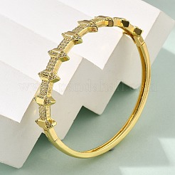 Женские браслеты на шарнирах из латуни с микропаве и прозрачным фианитом&nbsp;BJEW-S168-05G