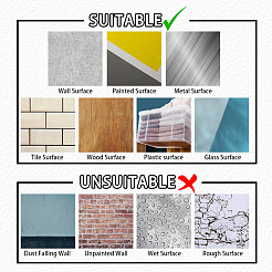 Полупрозрачные самоклеящиеся наклейки на стену из ПВХ&nbsp;STIC-WH0015-300