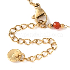 Браслеты на ногу из нержавеющей стали 304 с ограненными круглыми бусинами из натурального агата&nbsp;AJEW-G072-01G