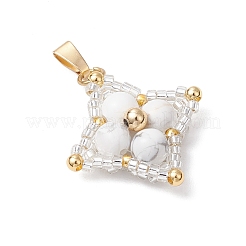 Подвески в форме звезды из натурального хаулита и стеклянных бусин&nbsp;PALLOY-MZ00692-04