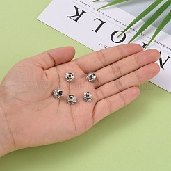 Буддийские заключения ювелирных изделий тибетский стиль лотоса двусторонние шапки из бисера&nbsp;PALLOY-O042-03