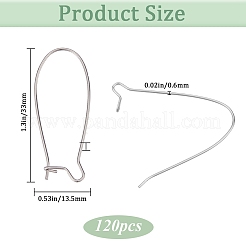 120 шт. серьги-кольца из нержавеющей стали 304 с фурнитурой в виде почки&nbsp;STAS-SP0001-32C-P
