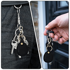 Овальные брелки-подвески из коровьей кожи&nbsp;KEYC-WH20001-17C