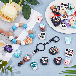 36 шт. 18 стиля ПВХ мультяшный напиток прорезыватель силиконовые бусины&nbsp;PVC-HS0001-02