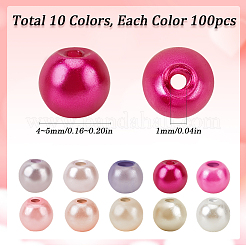 1000 шт. 10-цветные стеклянные бусины с имитацией жемчуга&nbsp;HY-SP0001-01B