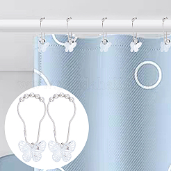 12шт бабочка акриловая с железными кольцами для душевой занавески для ванной комнаты&nbsp;HJEW-NB00293