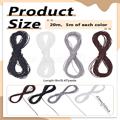 20м шнуров из вощеной хлопковой нити 4 цветов&nbsp;YC-LP0001-03D
