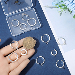 16 шт. 4 стиля 201 нержавеющая сталь серьги-кольца Huggie Hoop фурнитура&nbsp;STAS-BBC0008-37S