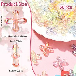 50шт УФ-покрытие прозрачные акриловые бусины&nbsp;MACR-CJ0002-21