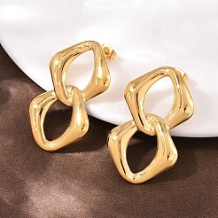 Прямоугольные серьги-гвоздики из нержавеющей стали 304&nbsp;EJEW-I320-14G