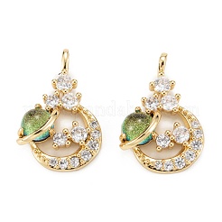 Подвески из прозрачного кубического циркония из латуни&nbsp;ZIRC-C024-21G