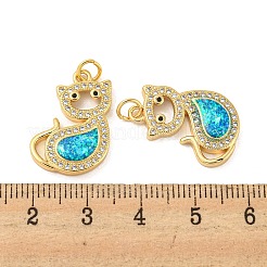 Латунь микропаве циркония с подвесками из синтетического опала&nbsp;KK-D096-04A-G