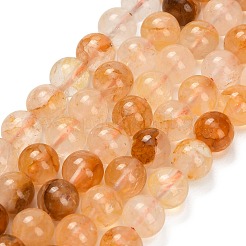 Натуральный желтый гематоидный кварц/золотые целебные кварцевые бусины нити&nbsp;G-F820-K03-8mm