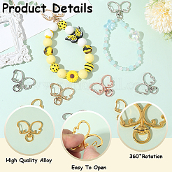 20 шт. 4 цвета поворотные застежки из сплава&nbsp;FIND-SC0017-27