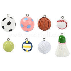 16 шт. 8 подвески из непрозрачной спортивной смолы&nbsp;FIND-CJ0005-35