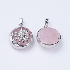 Природного розового кварца подвески&nbsp;G-K234-C16