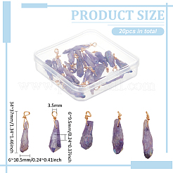 20 шт. подвески из натурального кварцевого кристалла с гальваническим покрытием&nbsp;FIND-FG0003-29