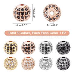 8 шт. 8-х стилевая стойка с покрытием из латуни с кубическим цирконием&nbsp;ZIRC-SC0001-10