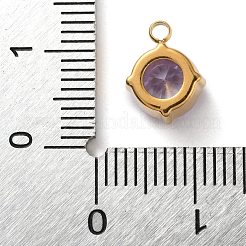 Подвески из нержавеющей стали 304 с микропаве из кубического циркония&nbsp;STAS-K292-01G-06