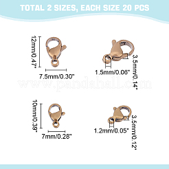 40 шт. 2 стиля тибетских карабинов из нержавеющей стали 304&nbsp;STAS-UN0040-78