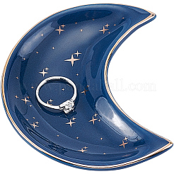 2 шт. фарфоровая тарелка для украшений в виде луны&nbsp;DJEW-BBC0001-02