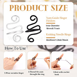 2 шт. 2 вида железных держателей для пальцев направляющих пряжи&nbsp;DIY-TA0011-14