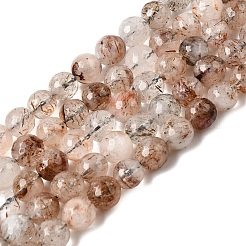 Нити бусин из рутилированного кварца из натурального черного золота&nbsp;G-D359-A02-8mm