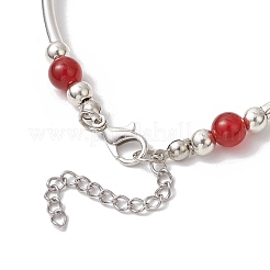 3шт браслеты с бусинами из натурального сердолика&nbsp;BJEW-JB11665