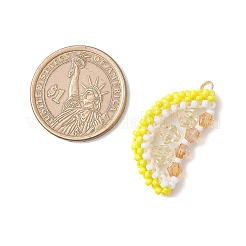 Подвески из стеклянных бусин в виде ломтиков лимона&nbsp;PALLOY-MZ00813