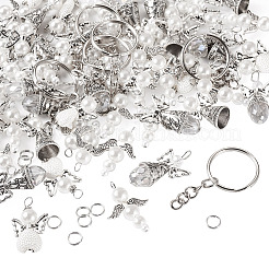 60 шт. подвески из сплава и стеклянных бусин с жемчугом в 6 стилях&nbsp;PALLOY-TAC0162