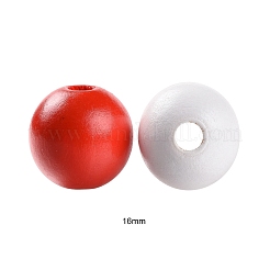 160 шт. 4 цвета 4 июля День независимости США окрашенные круглые бусины из натурального дерева&nbsp;WOOD-LS0001-01C