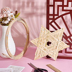 Плоские плетеные полоски из натурального бамбука&nbsp;DIY-WH0740-12A