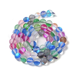 Гальванические нити из синтетических бусин из лунного камня&nbsp;G-C131-B01-01